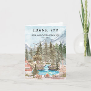 Carte De Remerciements Fête d'anniversaire de camping   Photo de remercie