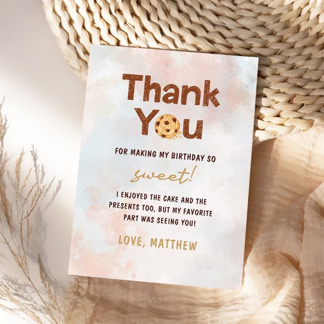 Carte De Remerciements Fête d'anniversaire de Cookie Boy (Créateur téléchargé)