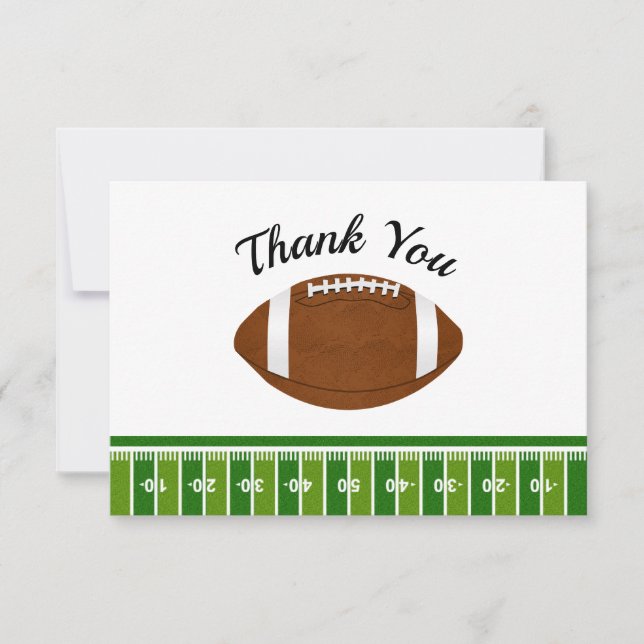 Carte De Remerciements Fête d'anniversaire de garçon de football (Devant)