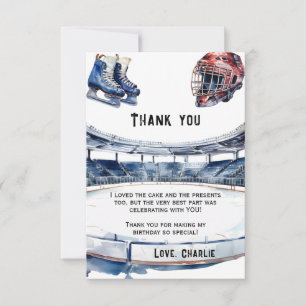 Carte De Remerciements Fête d'anniversaire de hockey sur glace