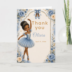 Carte De Remerciements Fête d'anniversaire de la ballerine bleue