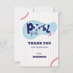 Carte De Remerciements Fête d'anniversaire de la piscine de baseball mode