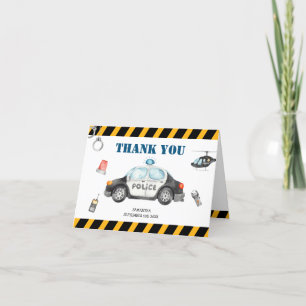 Carte De Remerciements Fête d'anniversaire de la police de l'enfant