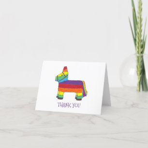 Carte De Remerciements Fête d'anniversaire de l'âne arc-en-ciel personnal