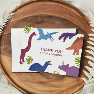 Carte De Remerciements Fête d'anniversaire de l'enfant Dino Dinosaure Mig
