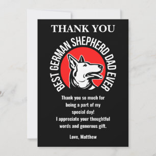 Carte De Remerciements Fête d'anniversaire de Papa Berger Allemand 