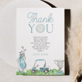 Carte De Remerciements Fête d'anniversaire de Par-Tee Blue Golf