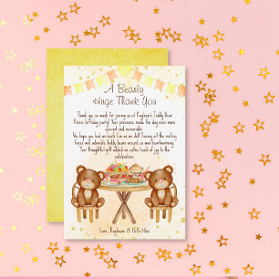 Carte De Remerciements fête d'anniversaire de pique-nique nounours