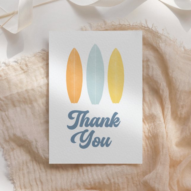 Carte De Remerciements Fête d'anniversaire de plage de surf (Créateur téléchargé)