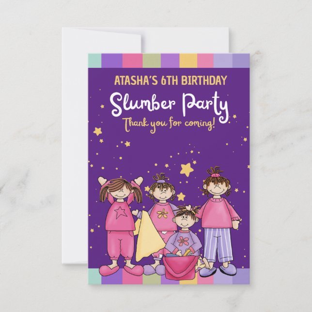 Carte De Remerciements Fête d'anniversaire de Stwood avec des amis Invita (Devant)