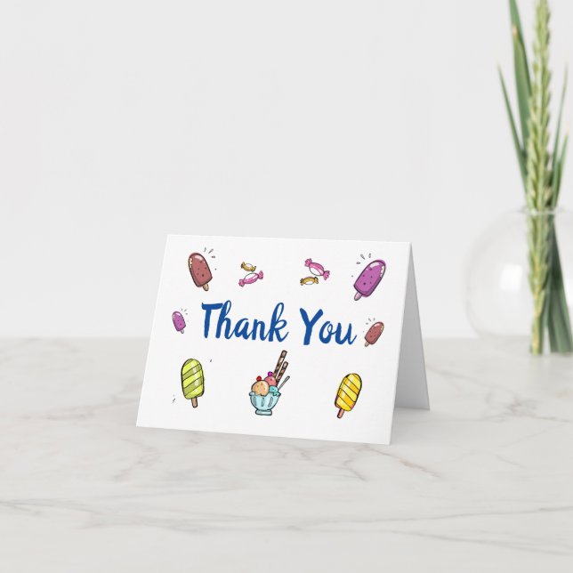 Carte De Remerciements Fête d'anniversaire des enfants amusante et mignon (Devant)