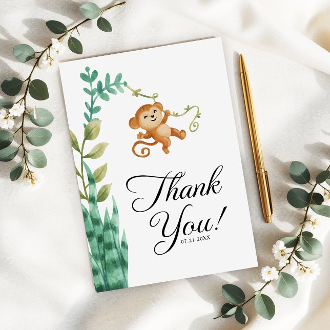 Carte De Remerciements Fête d'anniversaire des garçons Safari Jungle (Créateur téléchargé)