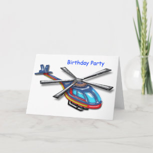 Carte De Remerciements Fête d'anniversaire d'hélicoptère en haute altitud
