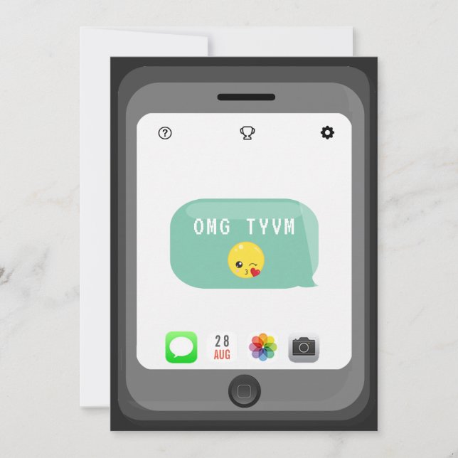 Carte De Remerciements Fête d'anniversaire Emoji (Devant)