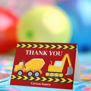 Carte De Remerciements Fête d'anniversaire garçon personnalisée camion de