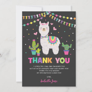 Carte De Remerciements Fête d'anniversaire Girly de cactus de fiesta de