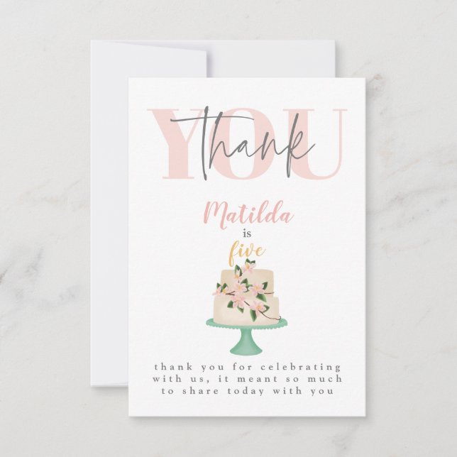 Carte De Remerciements fête d'anniversaire modifiable (Devant)