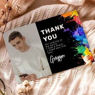 Carte De Remerciements Fête d'anniversaire paintball