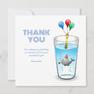Carte De Remerciements Fête d'anniversaire piscine