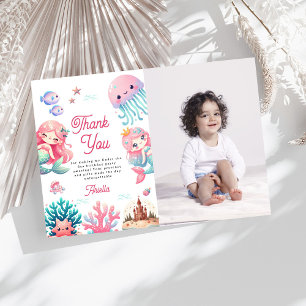 Carte De Remerciements Fête d'anniversaire pour enfants thème Photo sous