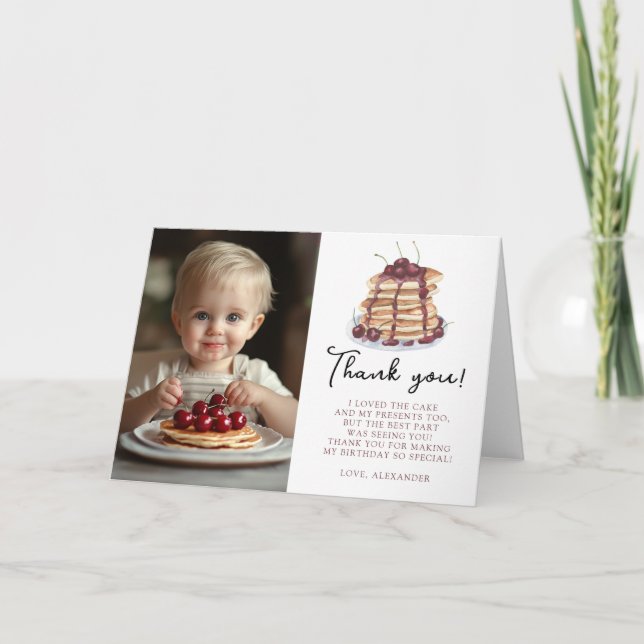 Carte De Remerciements Fête d'anniversaire pour le premier anniversaire a (Devant)
