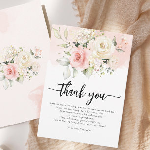 Carte De Remerciements Fête d'anniversaire Sweet 16 Fleurs roses