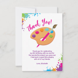 Carte De Remerciements Fête d'art artisanat peinture fête d'anniversaire 