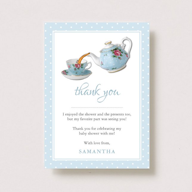 Carte De Remerciements Fête de Baby Shower élégante autour des tasses de  (Créateur téléchargé)