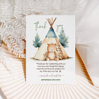 Fête de bébé garçon camping ours aventure