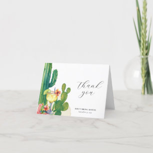 Carte De Remerciements Fête de cactus Floral Lavage de mariée