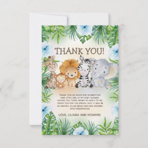 Carte De Remerciements Fête de douche de bébé garçon de la savane de la j