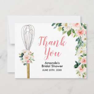 Carte De Remerciements Fête de fiançailles Fleurs roses Bientôt emportée