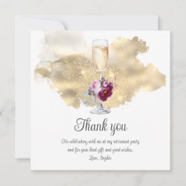 Carte De Remerciements Fête de la retraite moderne Parties scintillant de