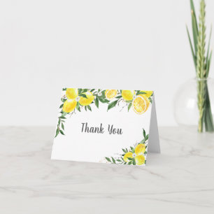 Carte De Remerciements Fête de l'mariée d'or Lemon Greenery