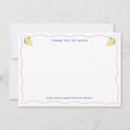 Carte De Remerciements Fête de mariage avec des citrons aux lignes ondulé