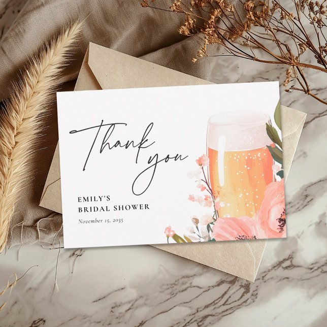 Carte De Remerciements Fête de mariage Beer Love is Brewing (Créateur téléchargé)