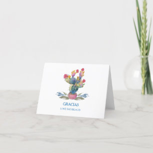 Carte De Remerciements Fête de mariage Cactus aquarelle Fiesta