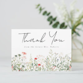 Carte De Remerciements Fête de mariage champêtre de fleurs sauvages