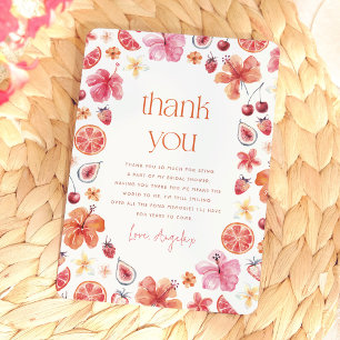 Carte De Remerciements Fête de mariage Citrus Orange & Rose