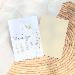 Carte De Remerciements Fête de mariage élégante et bohème avec tournesol 