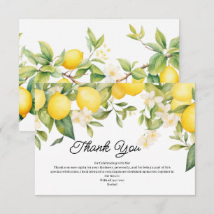 Carte De Remerciements Fête de mariage élégante méditerranéenne au citron