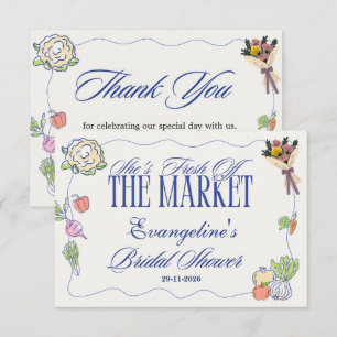 Carte De Remerciements Fête de mariage fantaisiste et fraîche du marché