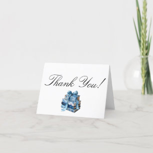 Carte De Remerciements Fête de mariage Floral Bleu Un Nouveau Chapitre 