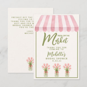 Carte De Remerciements Fête de mariage Floral Vert Frais du Marché 