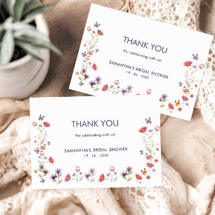 Carte De Remerciements Fête de mariage Lavande Fleur Sauvage un Nouveau C
