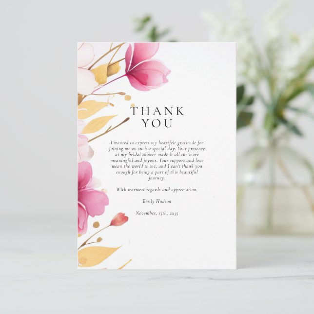 Carte De Remerciements Fête de mariage Love is in Bloom (Debout devant)