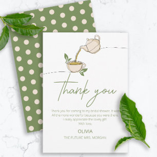 Carte De Remerciements Fête de mariage minimaliste moderne autour du thé