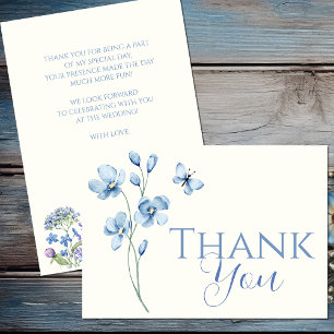 Carte De Remerciements Fête de mariage personnalisée avec des fleurs sauv