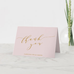 Carte De Remerciements Fête de Mariage Personnalisée Élegante Écriture Ro