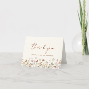 Carte De Remerciements Fête de mariage Terracotta Fleur Sauvage